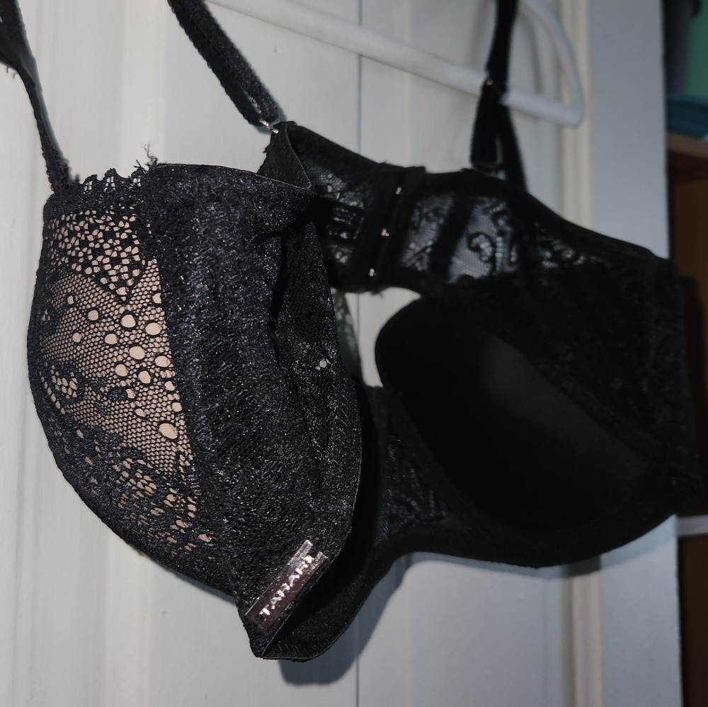 Tahari Black/Nude Lace Pushup Braâ38C - Picture 3 of 6